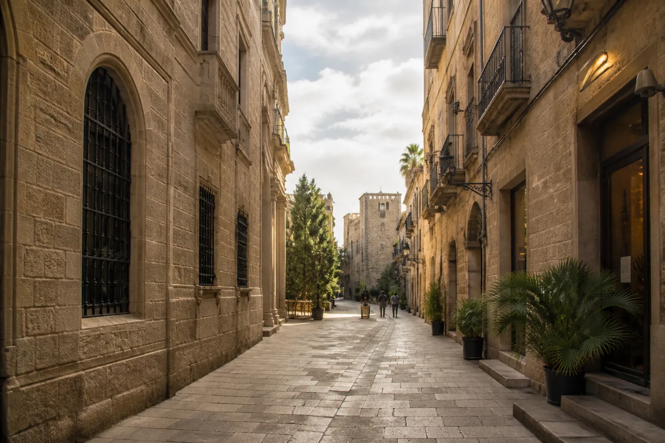 Historic Spanish street — rival network city texture